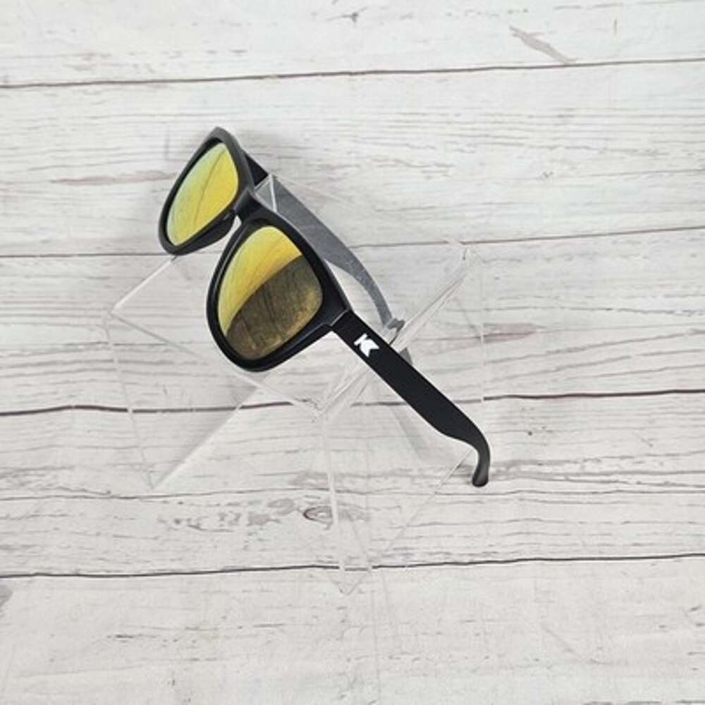 Knockaround Premiums Men's Black Frame Yellow Mirrored Lenses Sunglasses